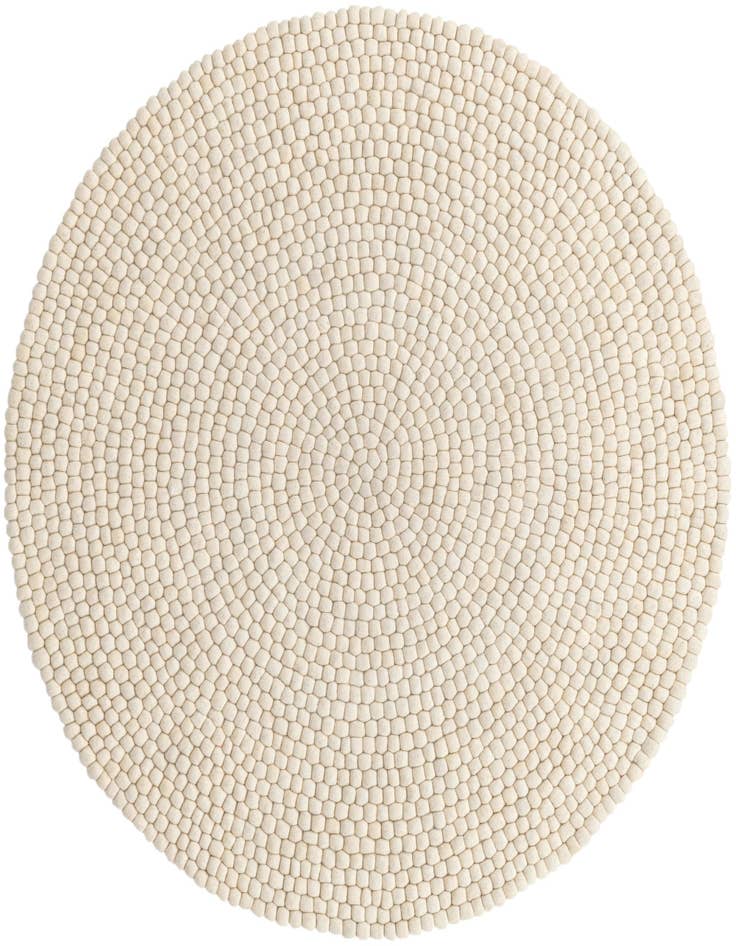 Detail image of 6' 1 x 6' 1 Hand Woven Felt Ball Wool Round Rug