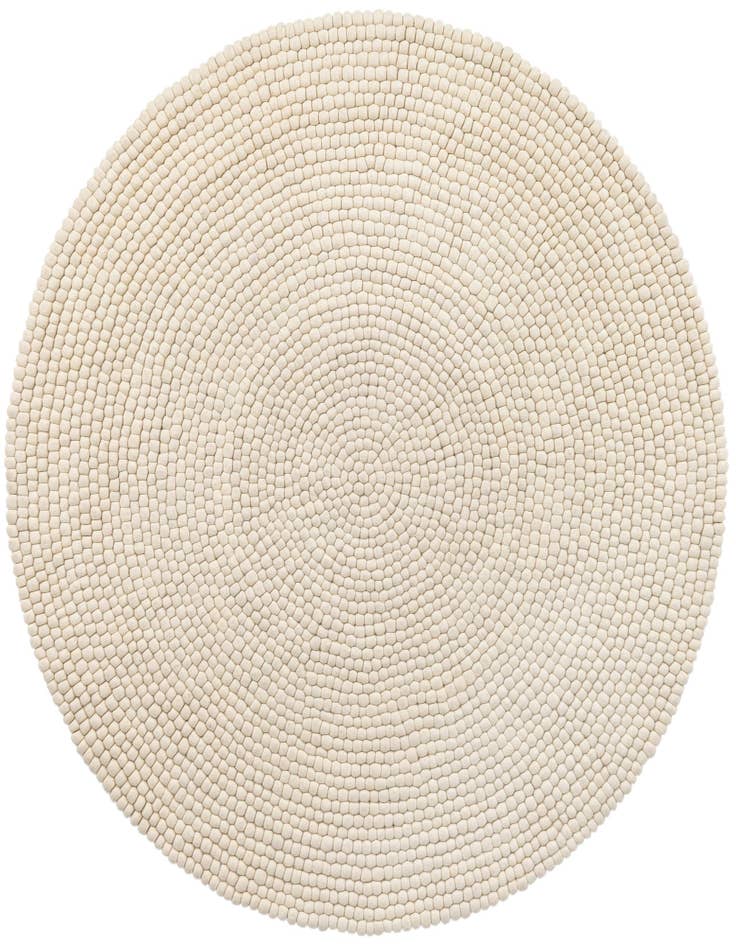 Detail image of 7' 10 x 7' 10 Hand Woven Felt Ball Wool Round Rug