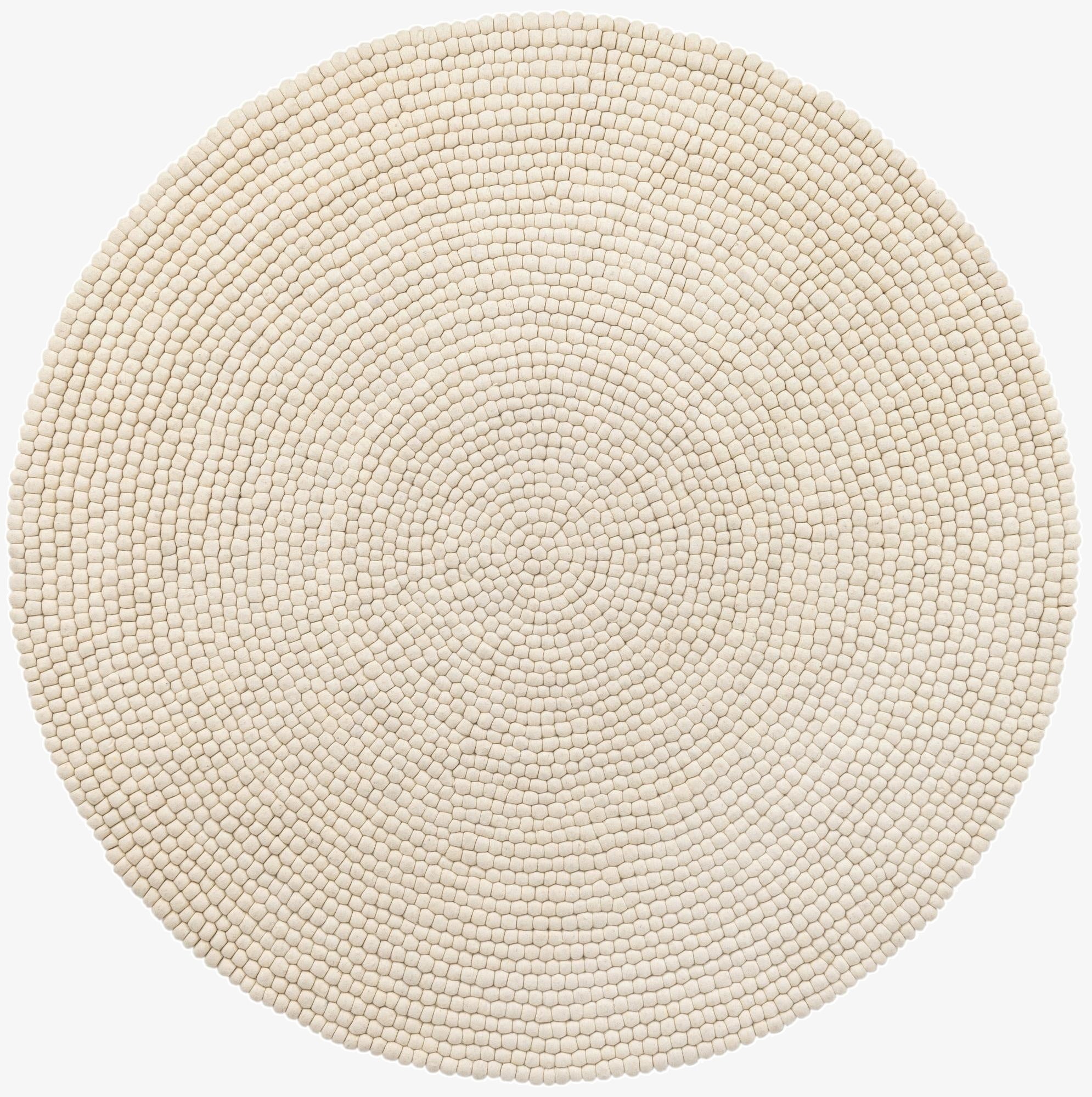 Primary image 240cm x 240cm  Hand Woven Felt Ball Wool Round Rug