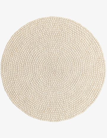 6' 1 x 6' 1 Hand Woven Felt Ball Wool Round Rug