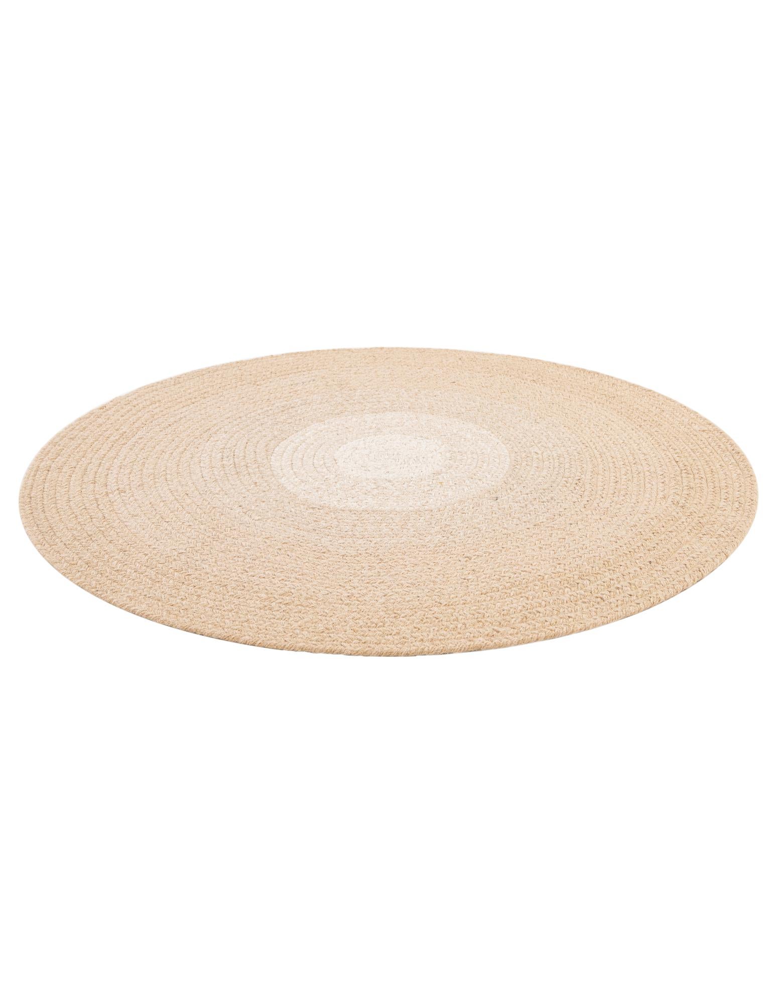 3' 1 x 3' 1 Handmade Hand Braided Wool Round Rug