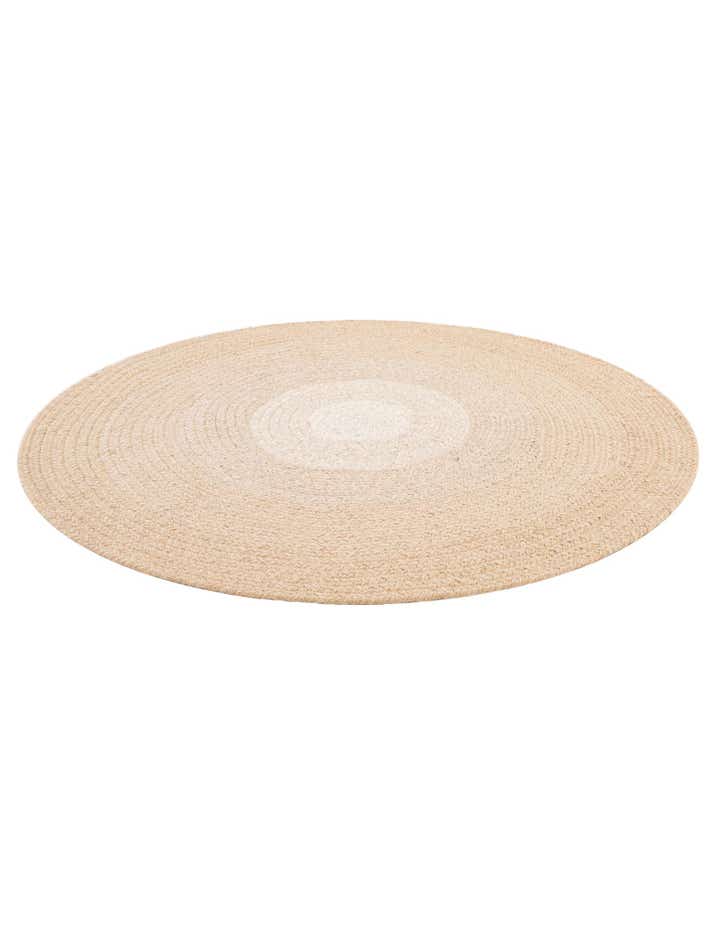 3' 1 x 3' 1 Handmade Hand Braided Wool Round Rug