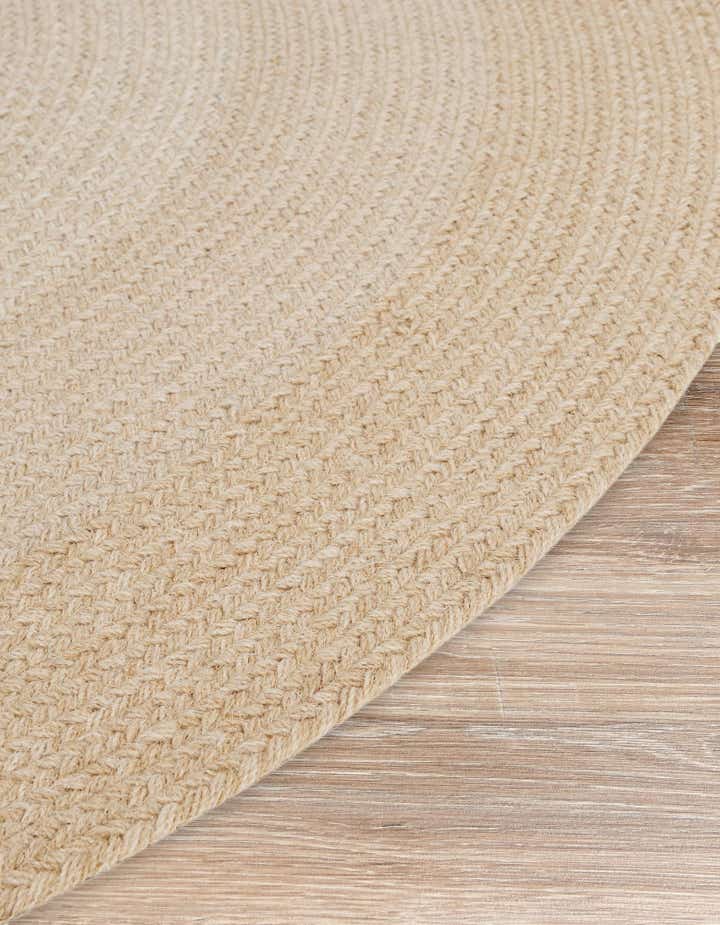 3' 1 x 3' 1 Handmade Hand Braided Wool Round Rug