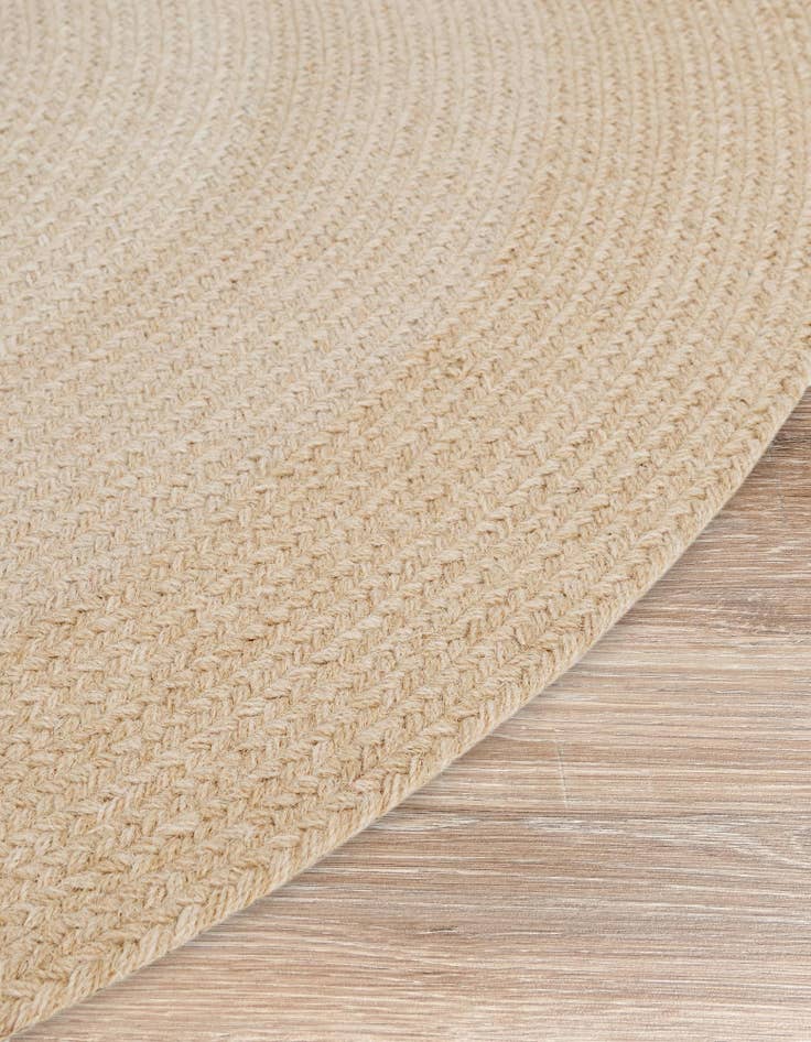Detail image of 3' 1 x 3' 1 Handmade Hand Braided Wool Round Rug