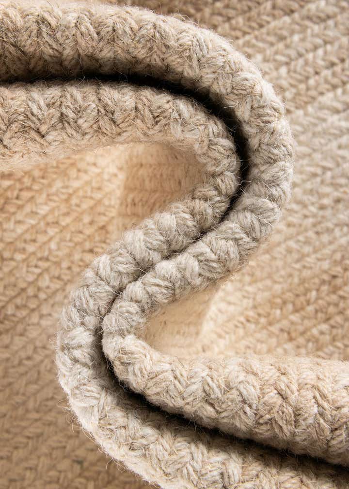 3' 1 x 3' 1 Handmade Hand Braided Wool Round Rug