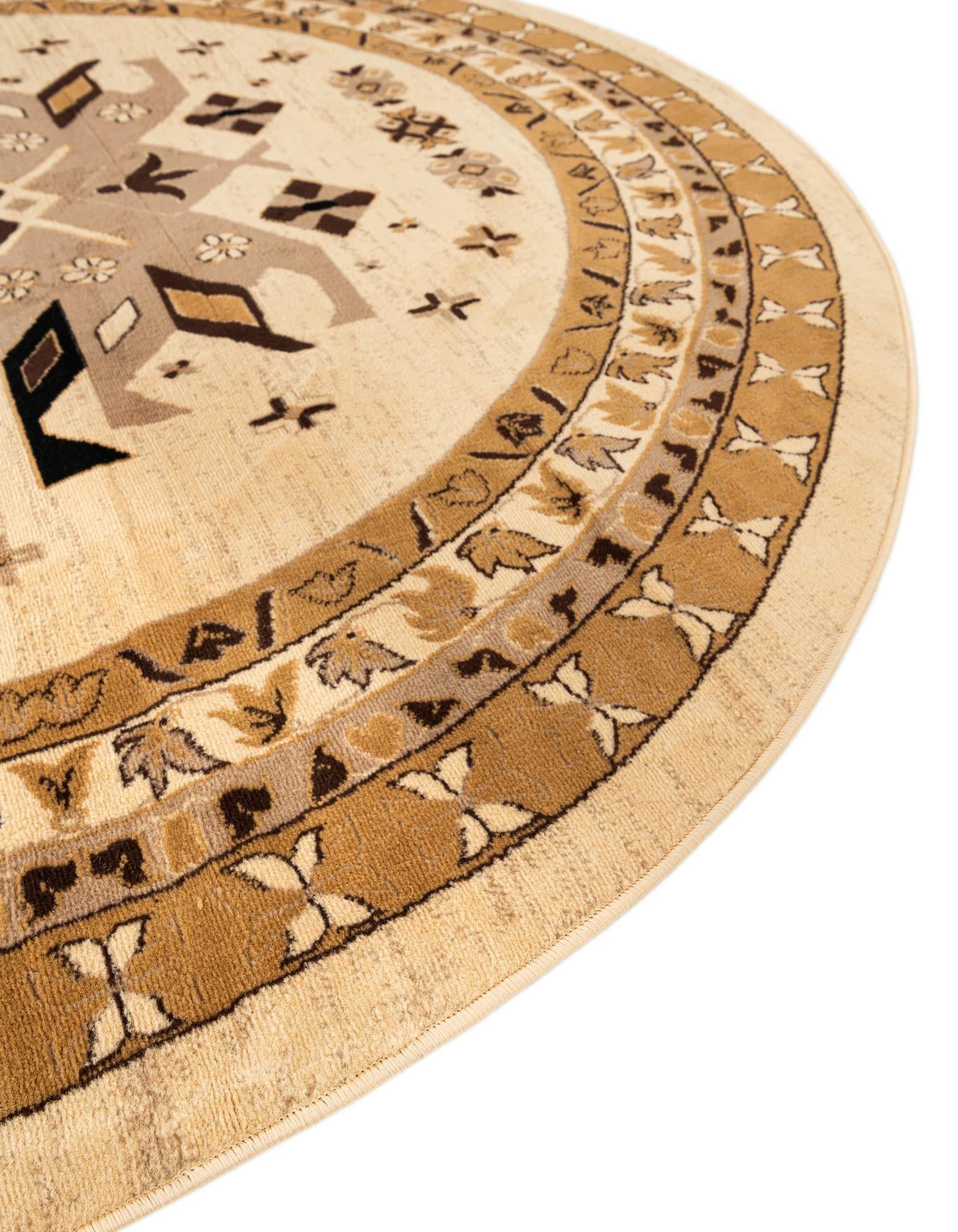 7' 10 x 7' 10 Heriz Design Round Rug