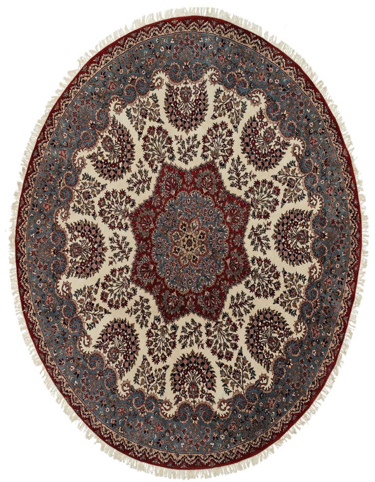 Detail image of 9' x 9' 1 Hand Knotted Jaipur Agra Wool Round Rug