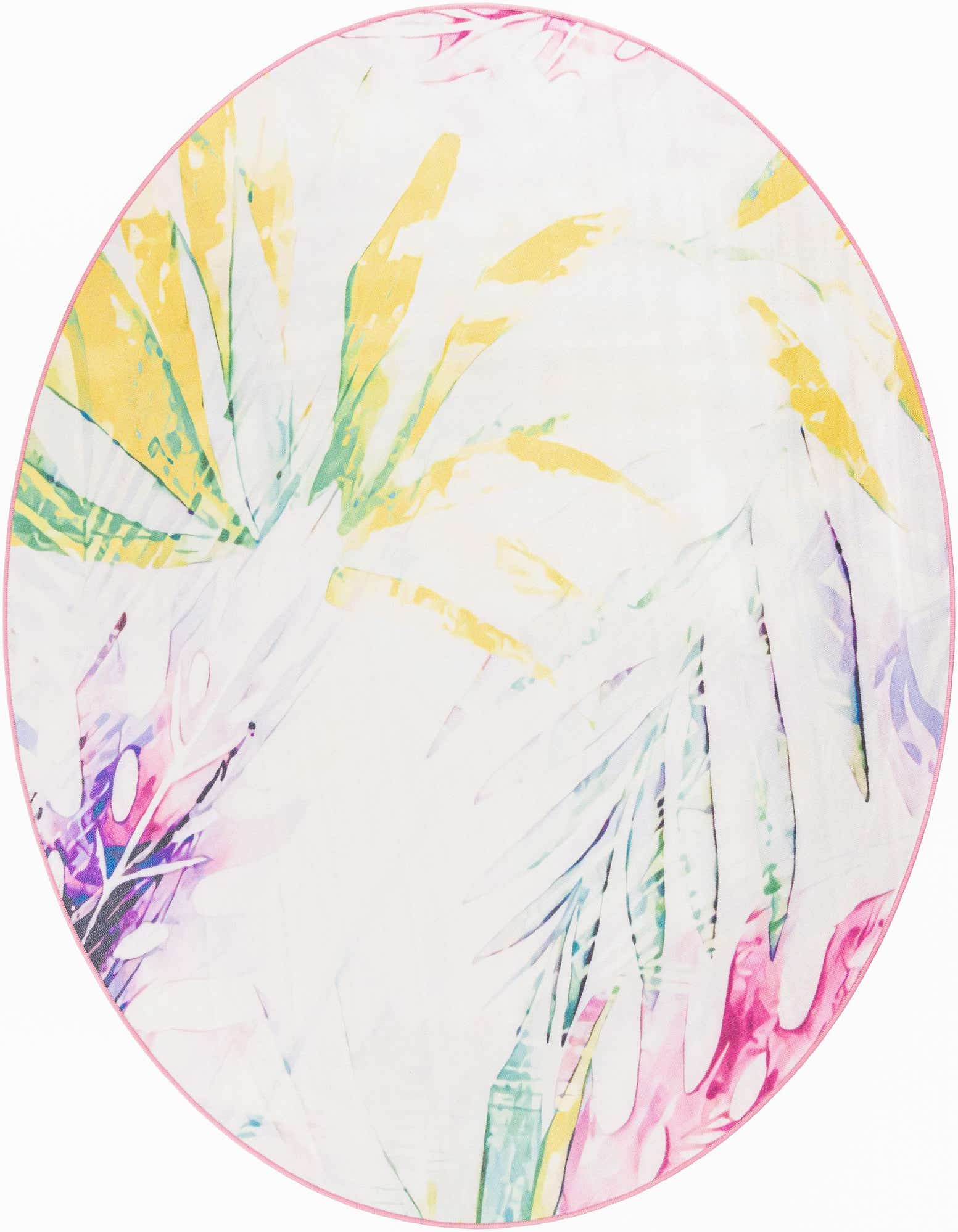 7' 10 x 7' 10 Easy-Clean Jill Zarin Caribbean Indoor / Outdoor Round Rug