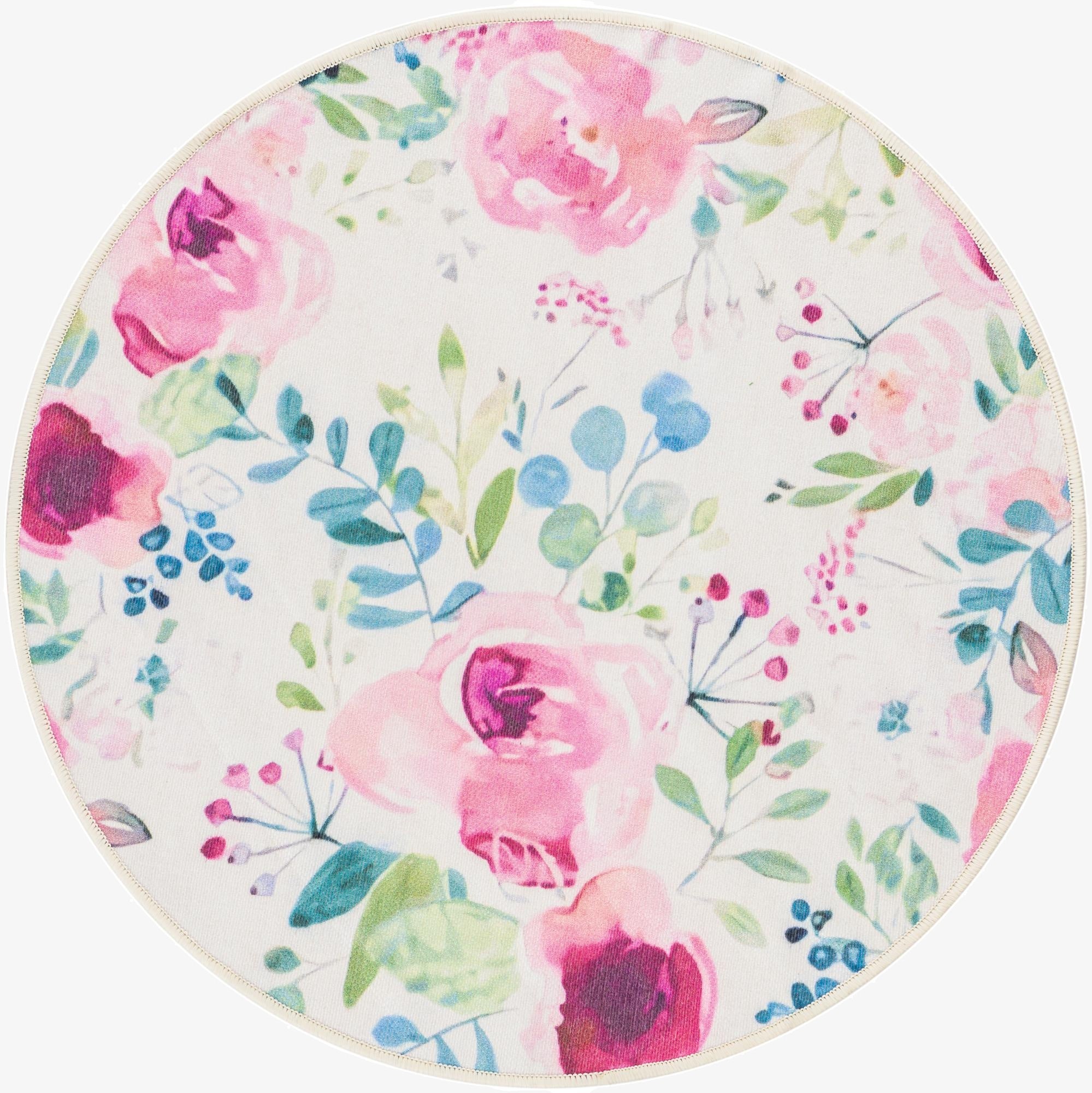 3' 3 x 3' 3  Washable Jill Zarin Caribbean Indoor / Outdoor Round Rug