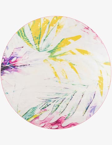 10' x 10' Easy-Clean Jill Zarin Caribbean Indoor / Outdoor Round Rug