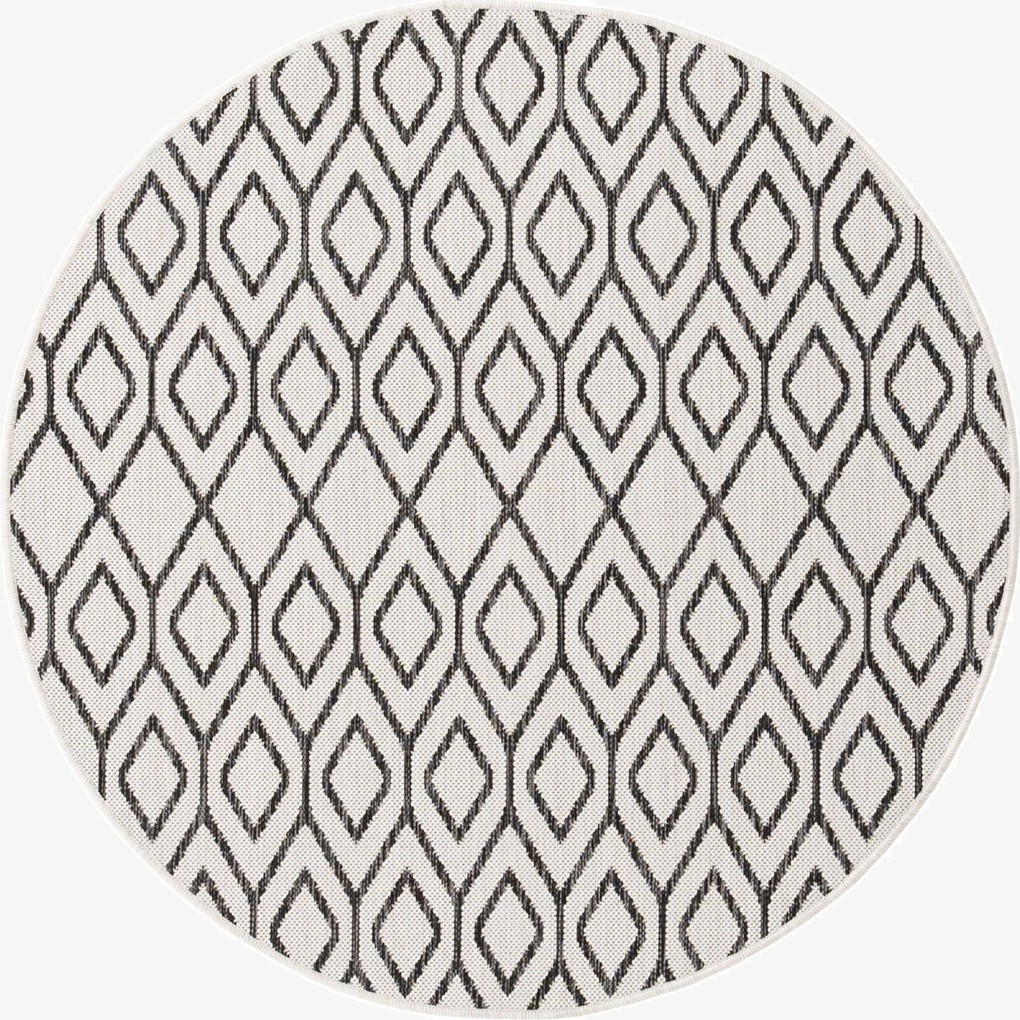 4' x 4'  Washable Jill Zarin Turks and Caicos Indoor / Outdoor Round Rug