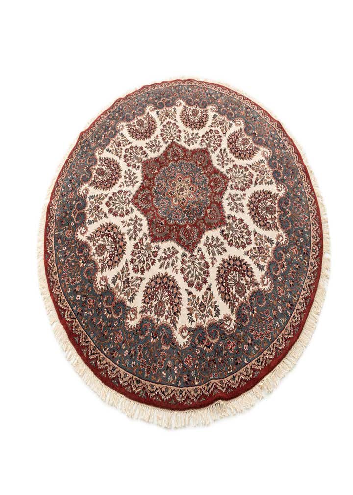 8' 10 x 8' 10 Hand Knotted Kashan Oriental Wool Round Rug