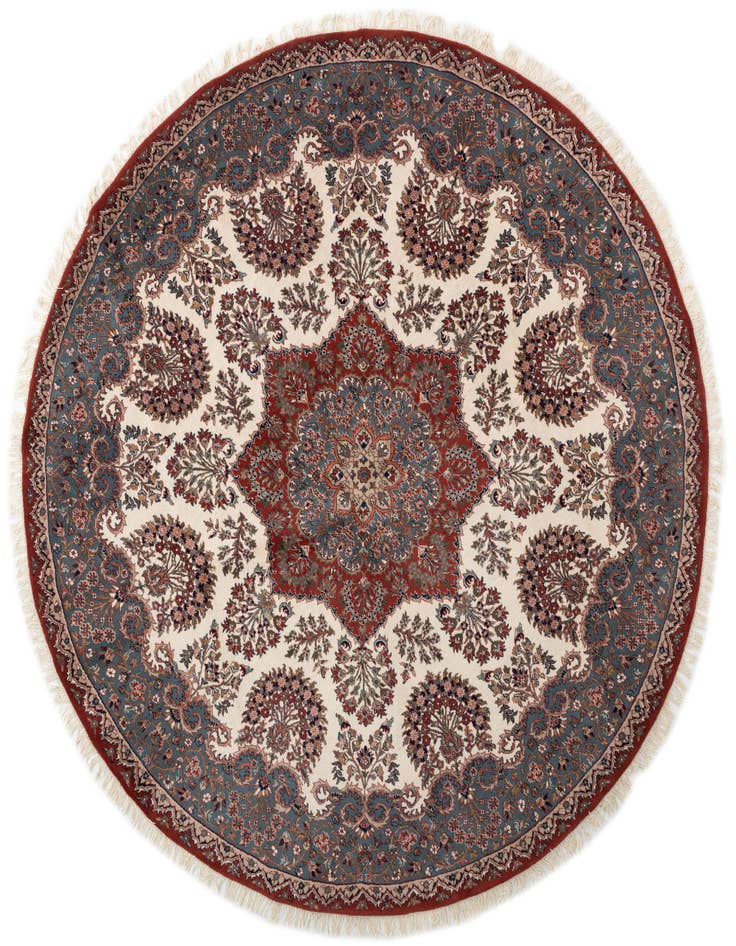 Detail image of 8' 10 x 8' 10 Hand Knotted Kashan Oriental Wool Round Rug