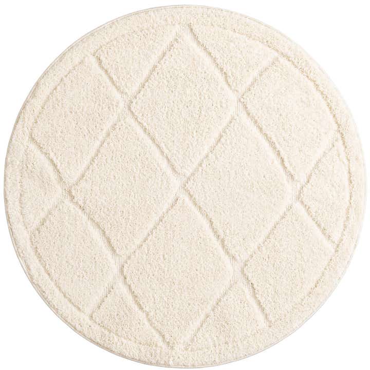 4' x 4' Lattice Shag Round Rug