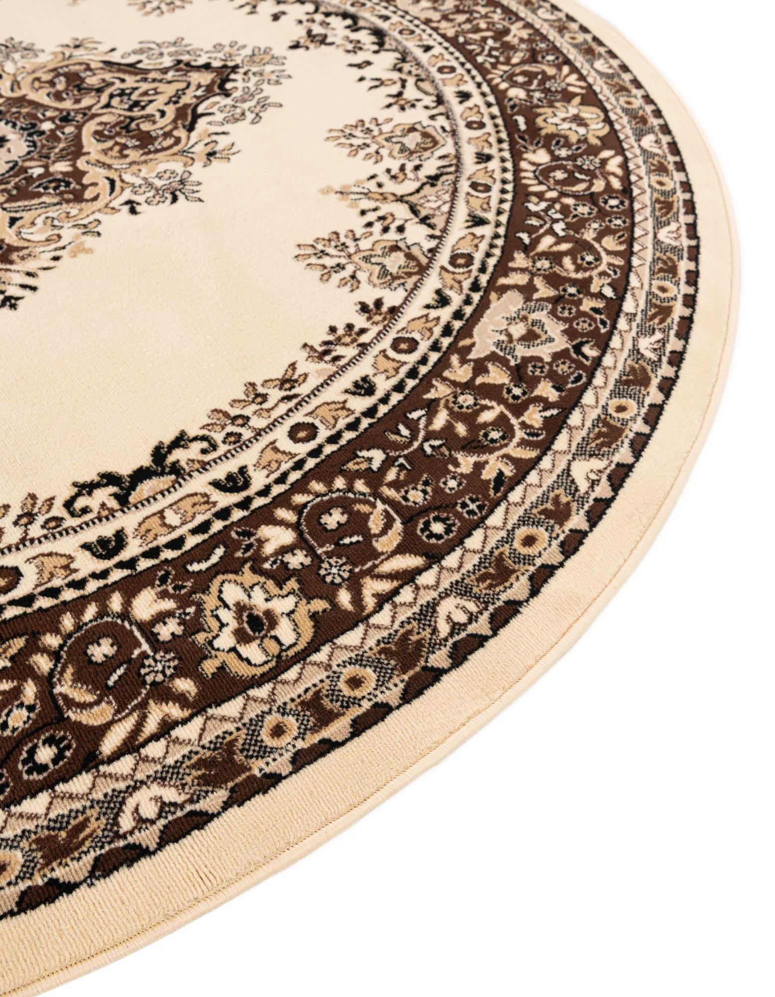 7' 10 x 7' 10 Mashad Design Round Rug