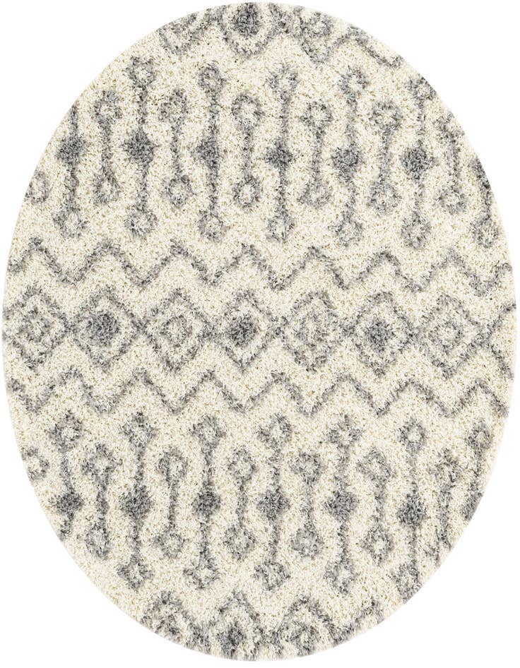 Detail image of 5' 3 x 5' 3 Moroccan Trellis Shag Round Rug