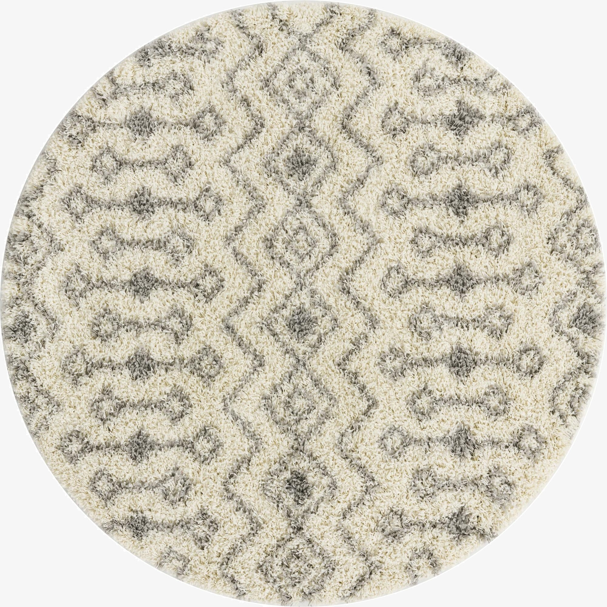 Primary image 3' x 3' Moroccan Trellis Shag Round Rug