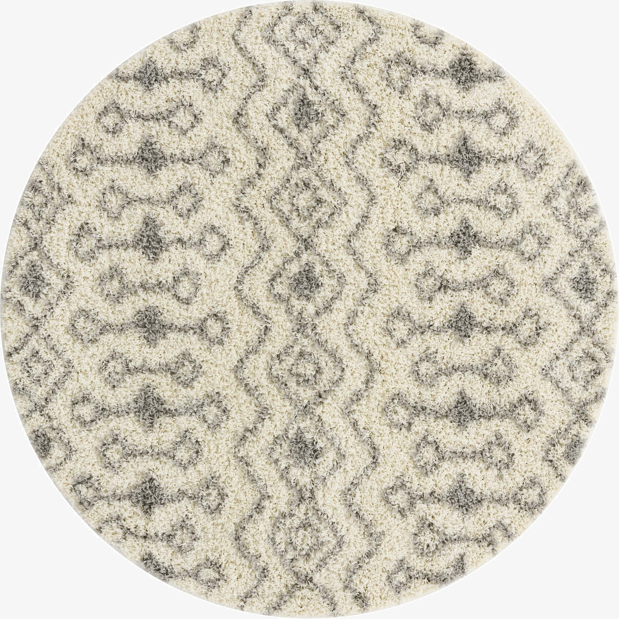 Primary image 6' x 6' Moroccan Trellis Shag Round Rug