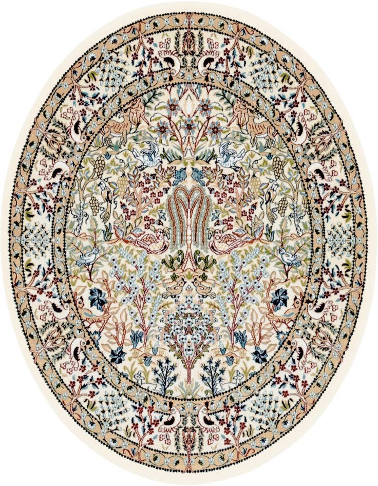 Detail image of 5' 3 x 5' 3 Nain Design Round Rug