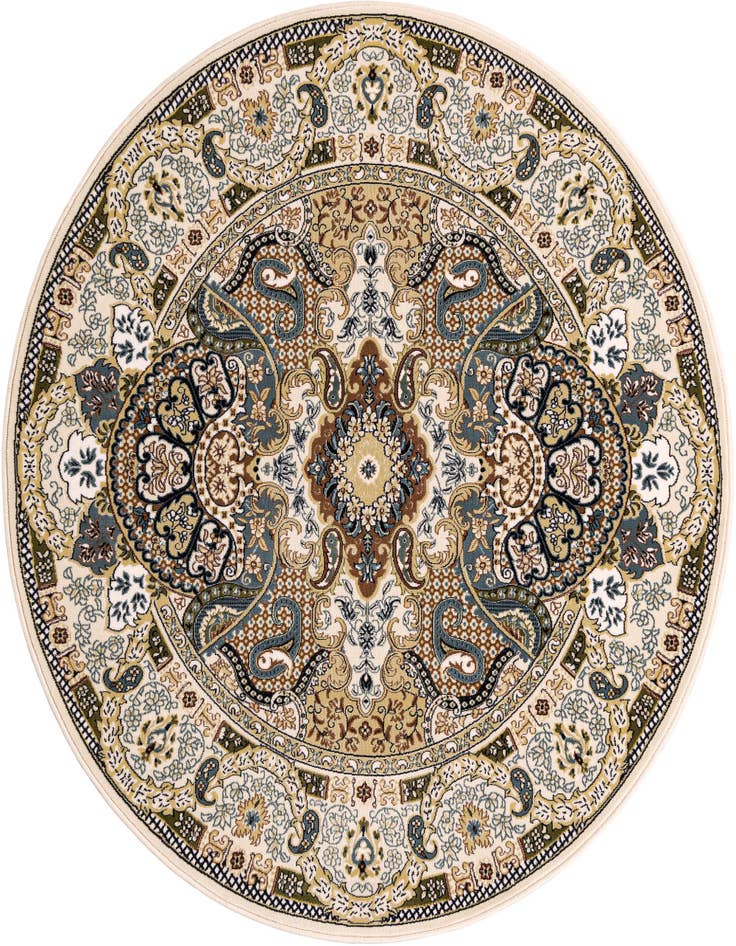Detail image of 5' 3 x 5' 3 Nain Design Round Rug
