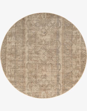 Ivory Oregon Round Rug