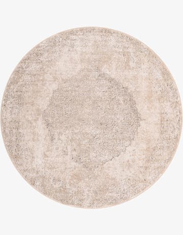 Ivory Oregon Round Rug