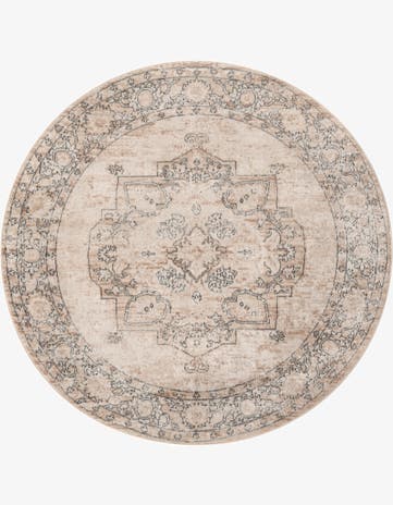 Ivory Oregon Round Rug
