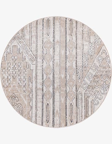 Ivory Oregon Round Rug