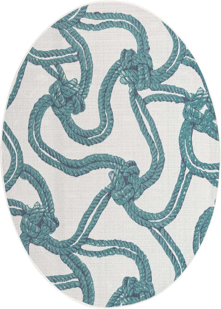 7' x 7' Easy-Clean Coastal Indoor / Outdoor Round Rug