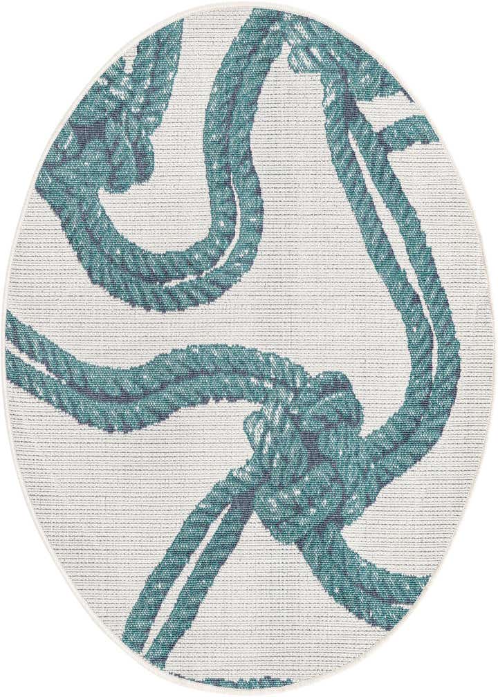 4' x 4' Easy-Clean Coastal Indoor / Outdoor Round Rug