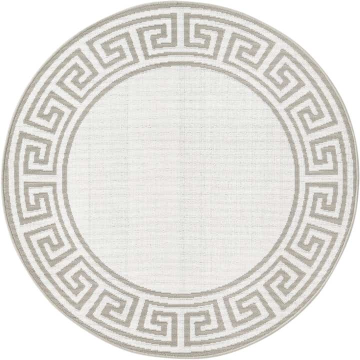 4' x 4' Easy-Clean Coastal Indoor / Outdoor Round Rug