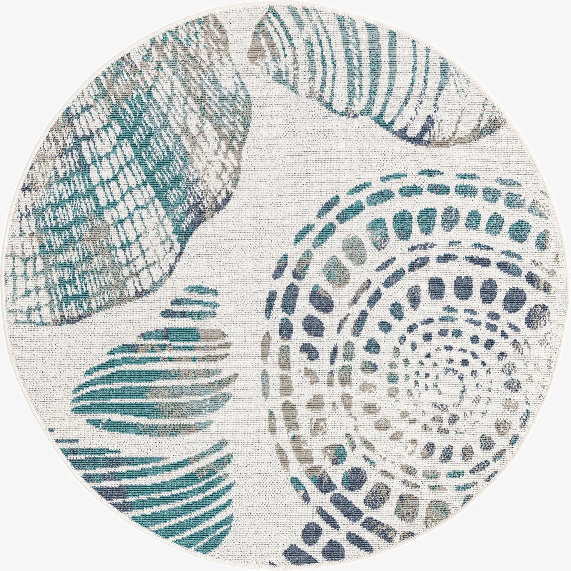 Primary image  4' x 4'  Washable Coastal Indoor / Outdoor Round Rug
