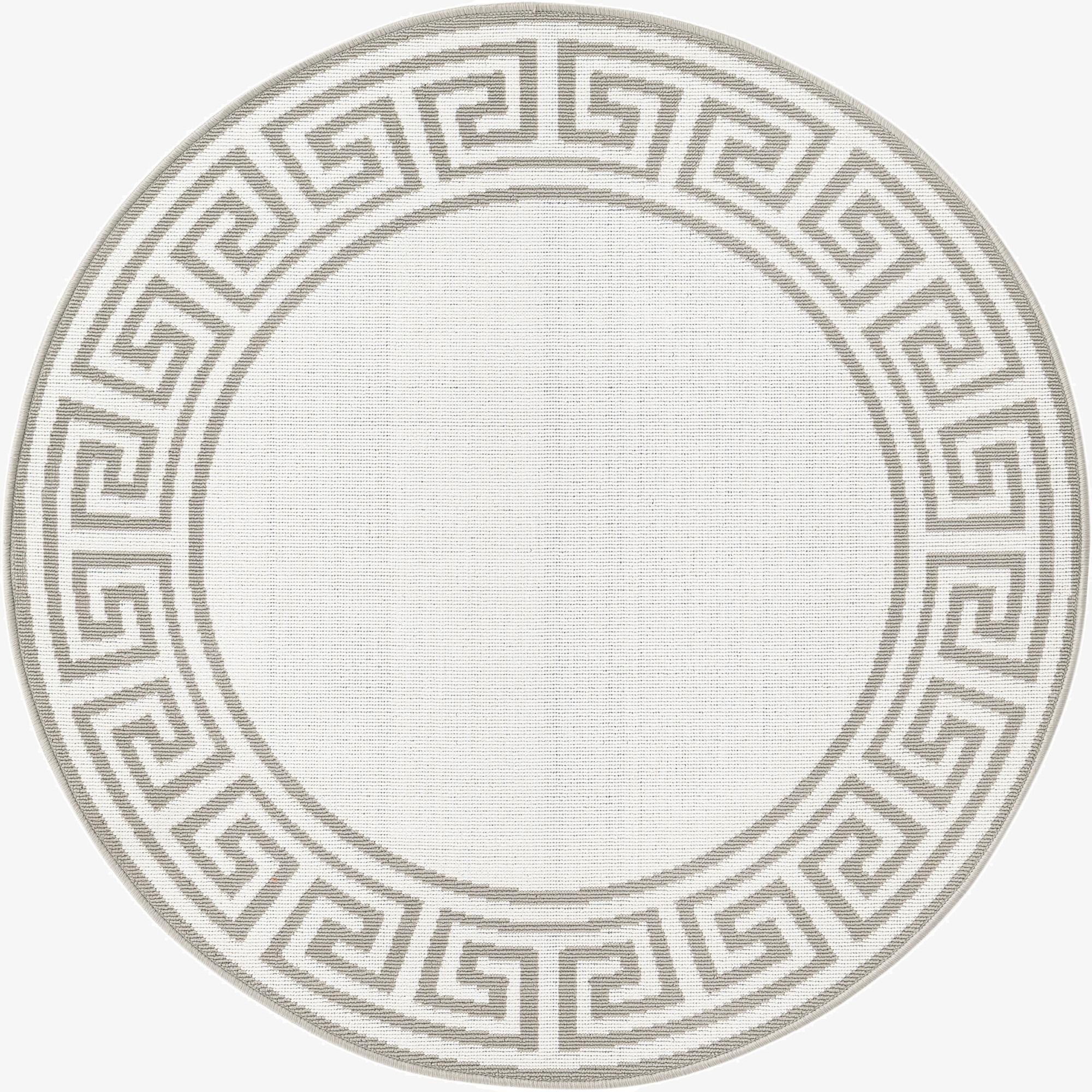 4' x 4'  Washable Coastal Indoor / Outdoor Round Rug