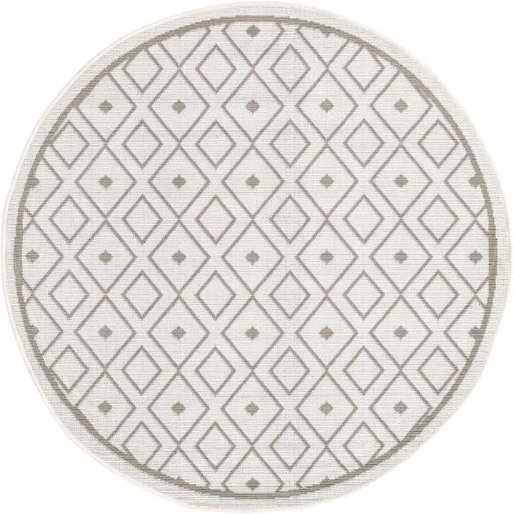 4' x 4' Easy-Clean Lattice Indoor / Outdoor Round Rug