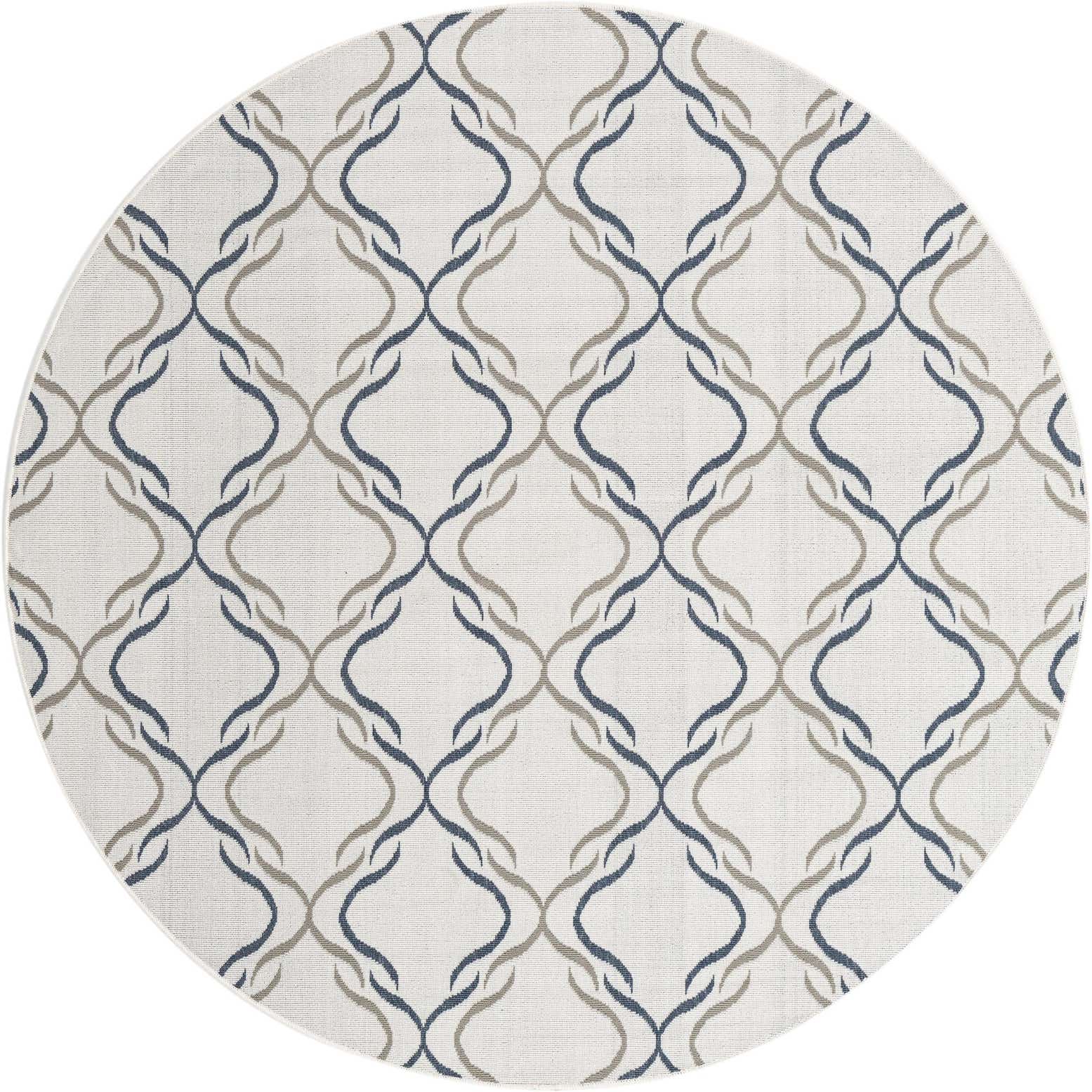 7' x 7' Easy-Clean Lattice Indoor / Outdoor Round Rug