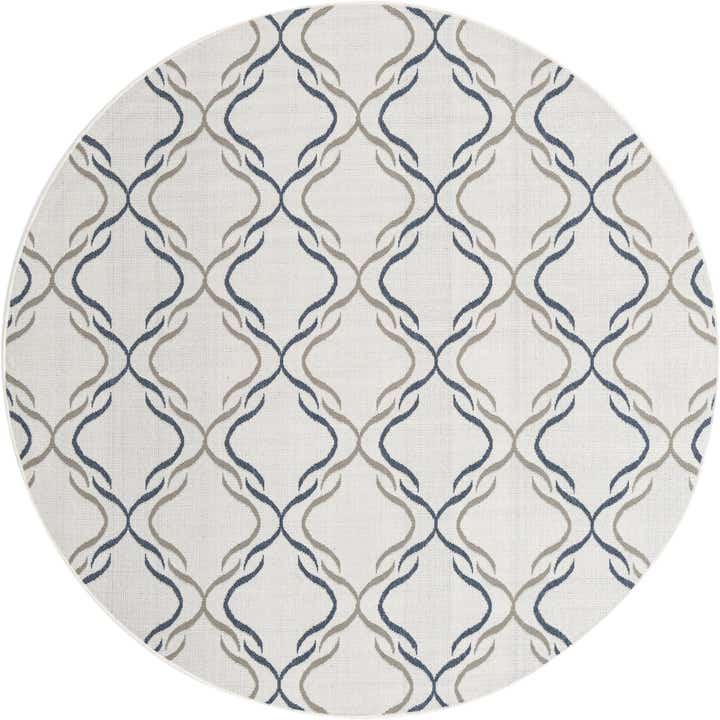 7' x 7' Easy-Clean Lattice Indoor / Outdoor Round Rug