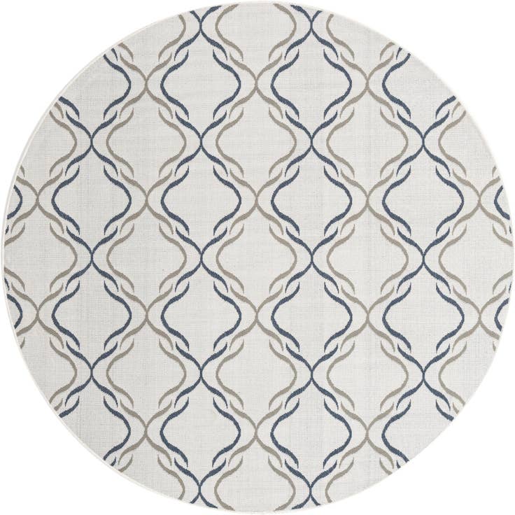 Detail image of 7' x 7' Easy-Clean Lattice Indoor / Outdoor Round Rug