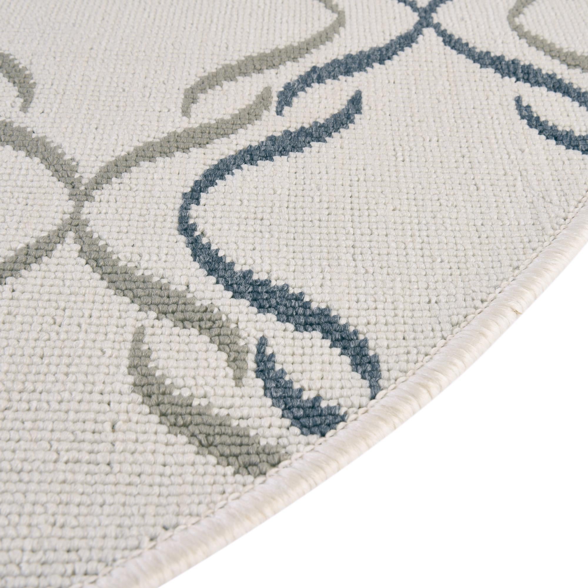 4' x 4' Easy-Clean Lattice Indoor / Outdoor Round Rug