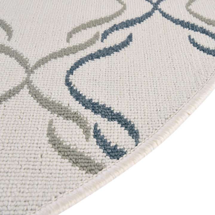 7' x 7' Easy-Clean Lattice Indoor / Outdoor Round Rug
