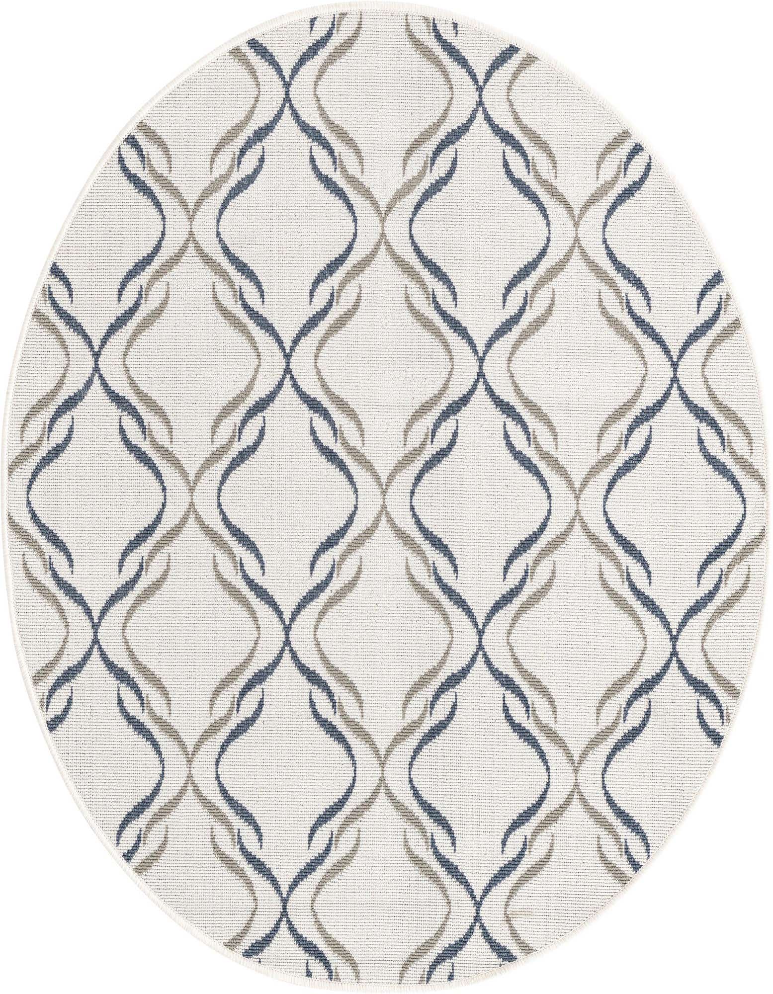 4' x 4' Easy-Clean Lattice Indoor / Outdoor Round Rug