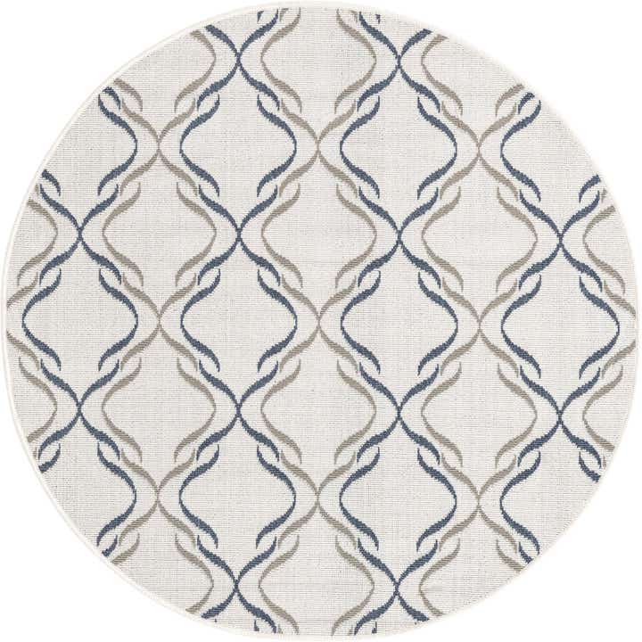 4' x 4' Easy-Clean Lattice Indoor / Outdoor Round Rug