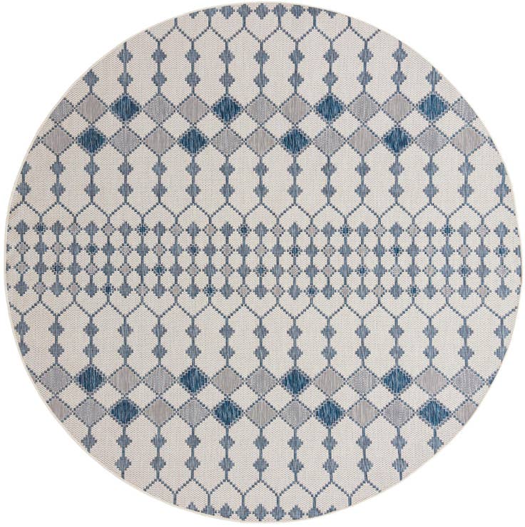 Detailansicht von 305cm x 305cm Leicht zu reinigen Lattice Innen- / Außenbereich Rund Teppich