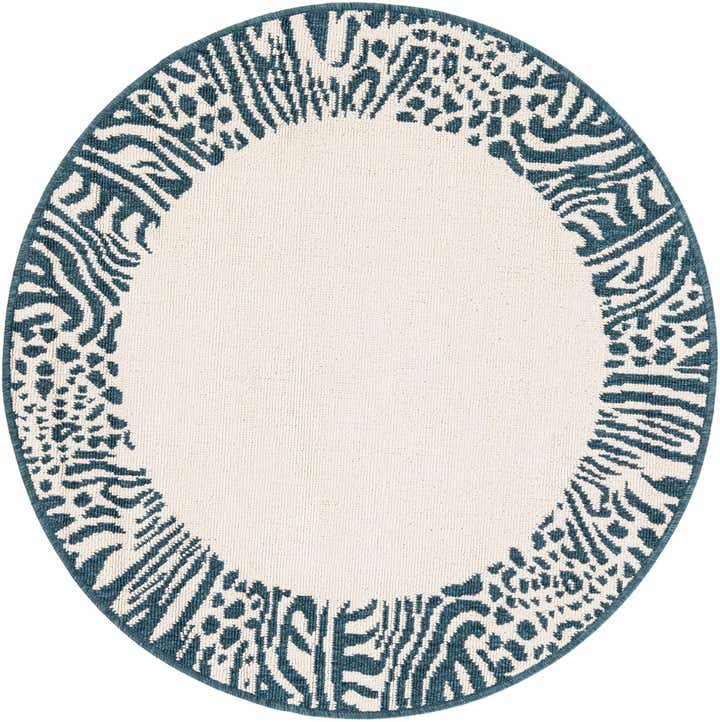 3' x 3' Easy-Clean Safari Indoor / Outdoor Round Rug