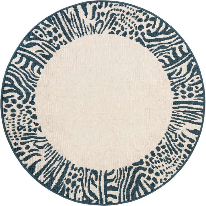 4' x 4' Easy-Clean Safari Indoor / Outdoor Round Rug