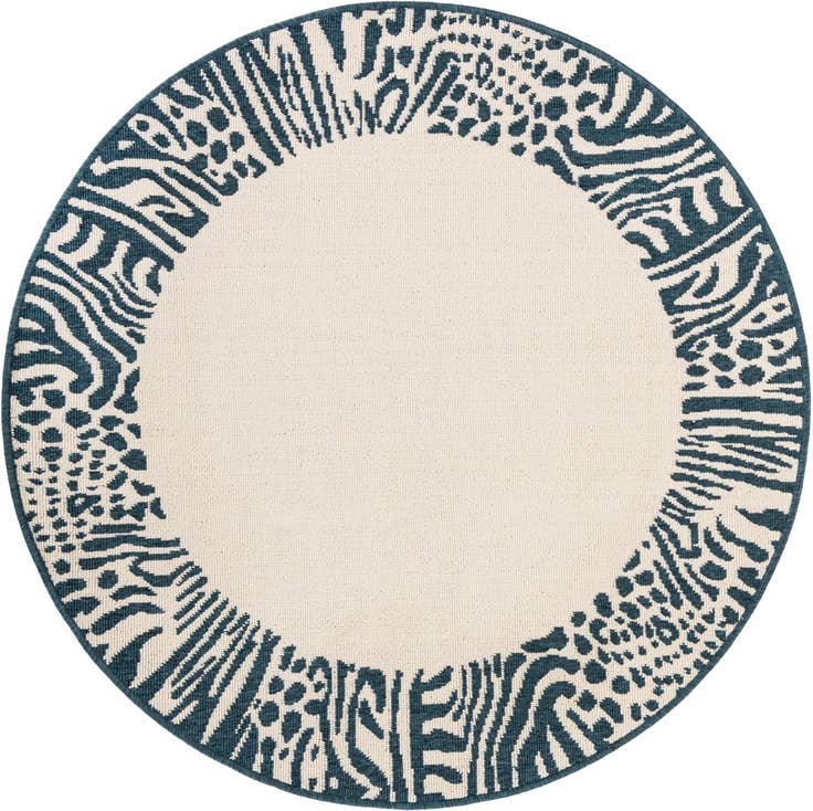 Detail image of 4' x 4' Easy-Clean Safari Indoor / Outdoor Round Rug