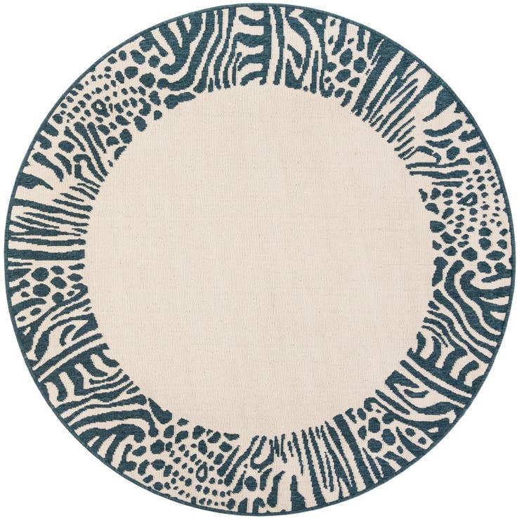Detail image of 5' x 5' Easy-Clean Safari Indoor / Outdoor Round Rug