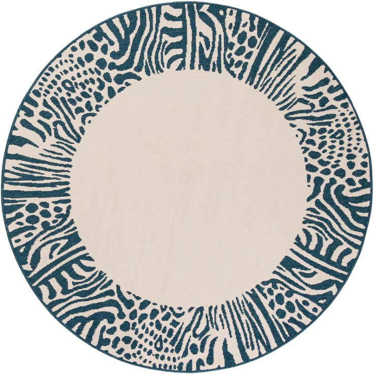 Detail image of 6' x 6' Easy-Clean Safari Indoor / Outdoor Round Rug