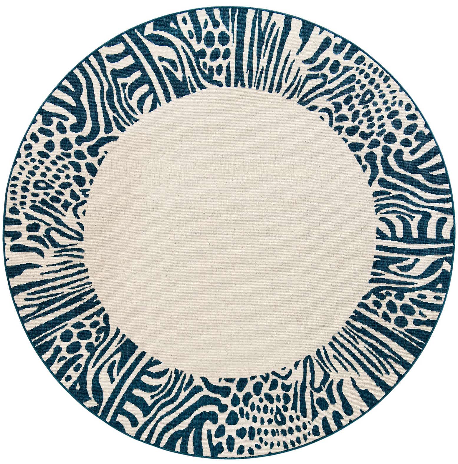 7' 10 x 7' 10 Easy-Clean Safari Indoor / Outdoor Round Rug