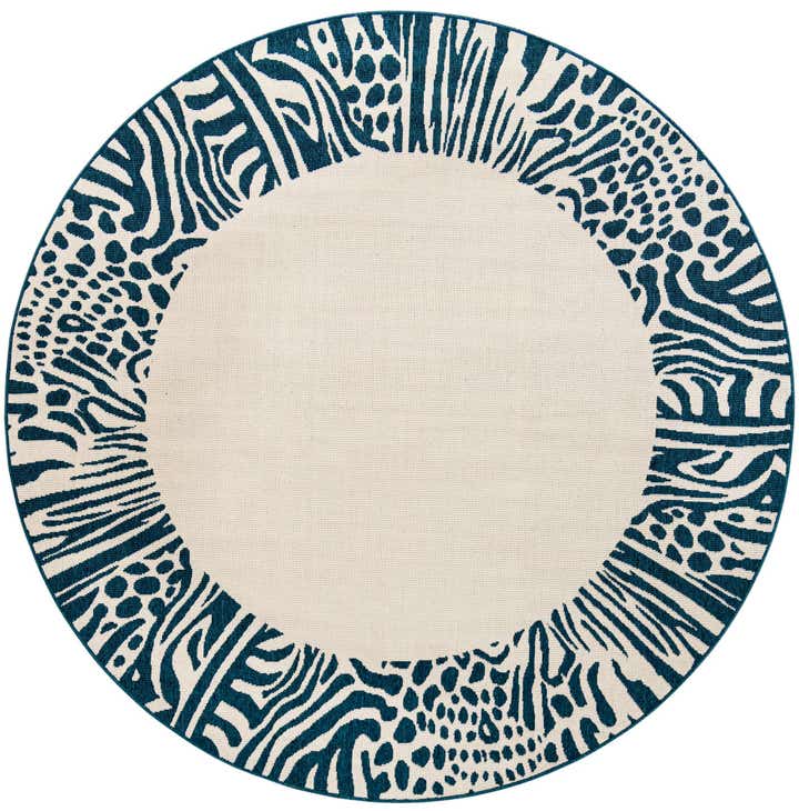 7' 10 x 7' 10 Easy-Clean Safari Indoor / Outdoor Round Rug