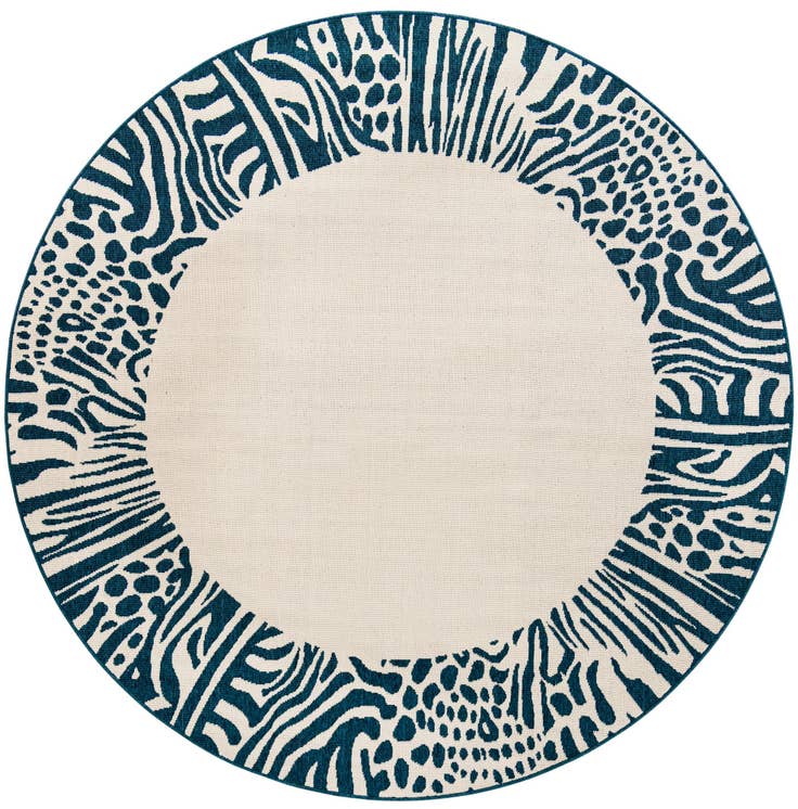 Detail image of 7' 10 x 7' 10 Easy-Clean Safari Indoor / Outdoor Round Rug